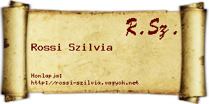 Rossi Szilvia névjegykártya
